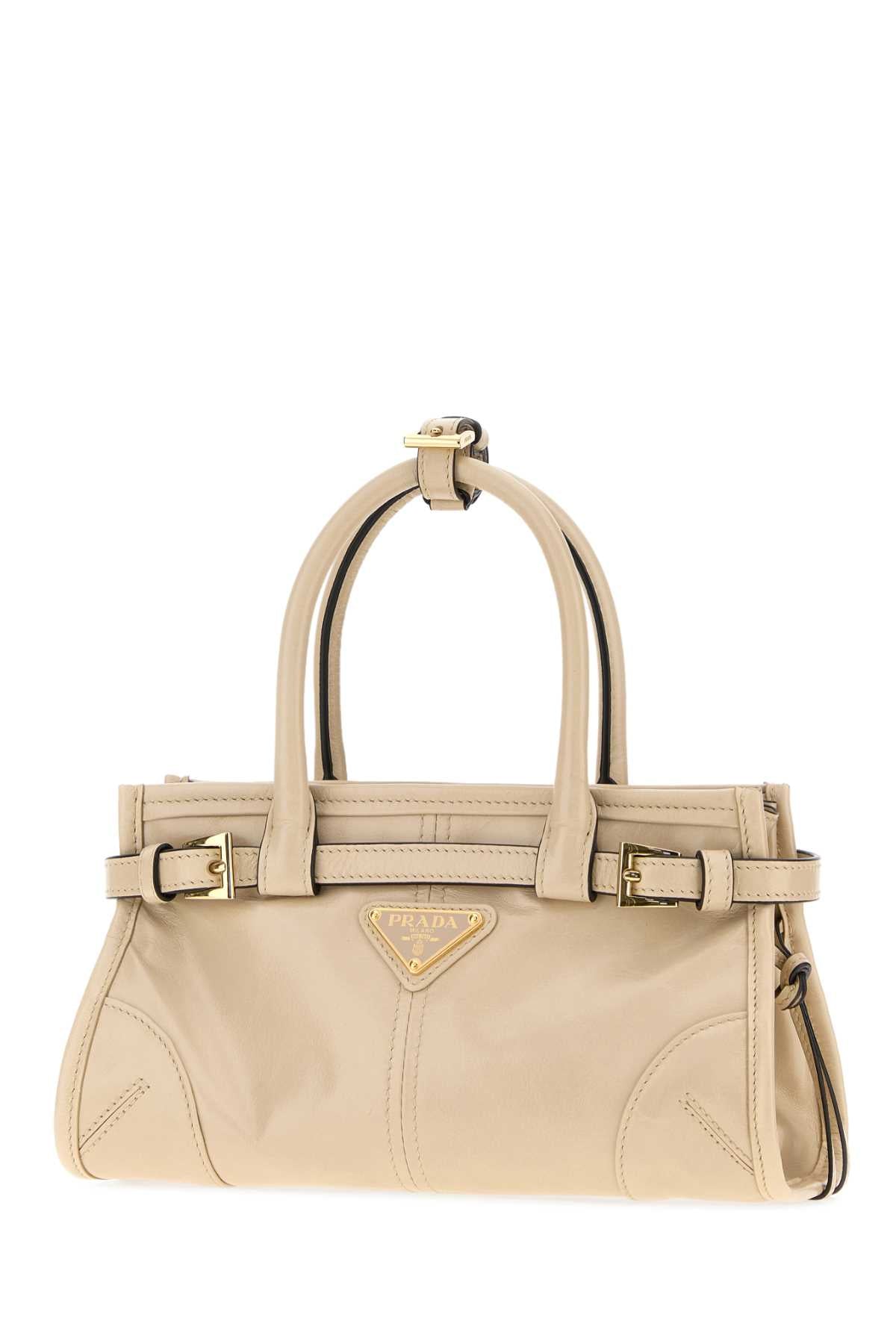 Prada Women Sand Leather Mini Prada Bonnie Handbag
