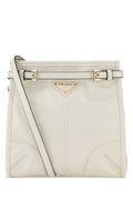 Prada Women Ivory Leather Mini Prada Bonnie Crossbody Bag