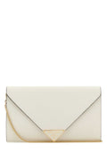 Prada Women Ivory Leather Mini Crossbody Bag