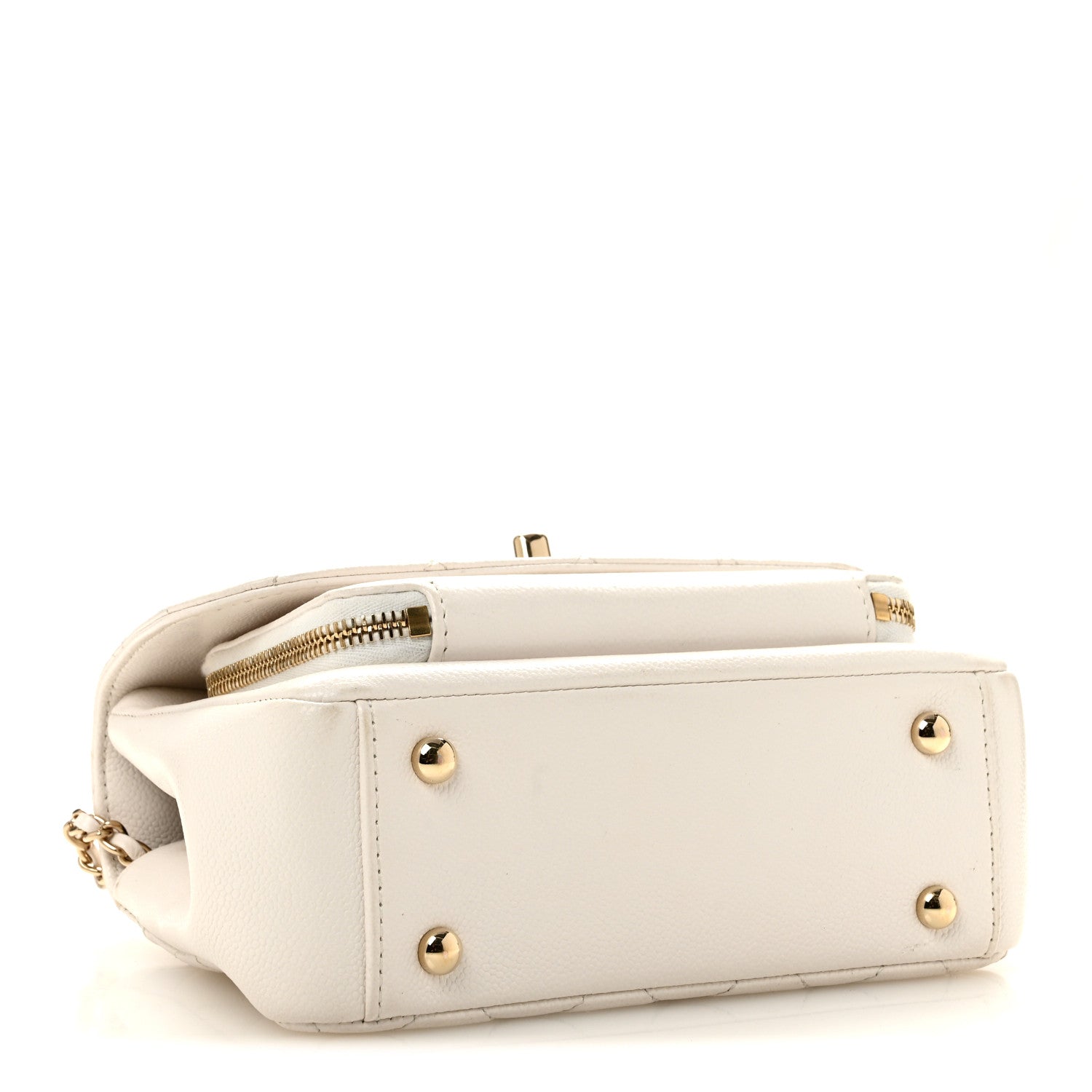 Caviar Quilted Small Business Affinity Flap White