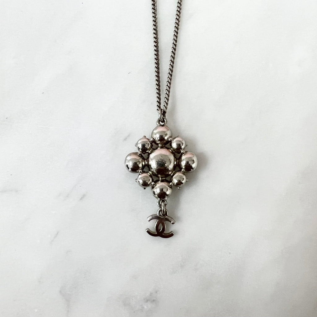 Chanel Crystal CC Logo Pendant Necklace Costume Jewellery