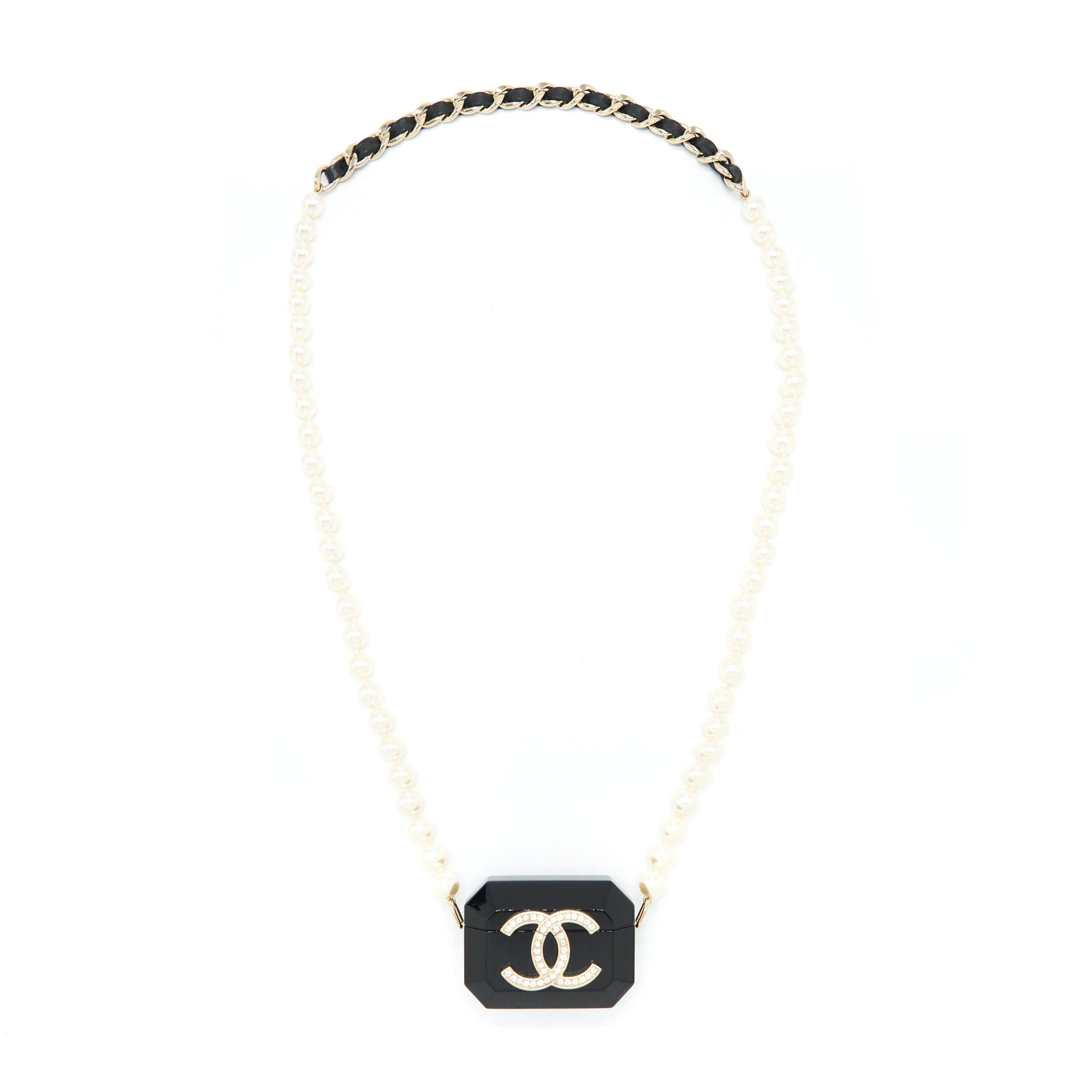 Chanel AirPods Case With Pearl Chain Black L