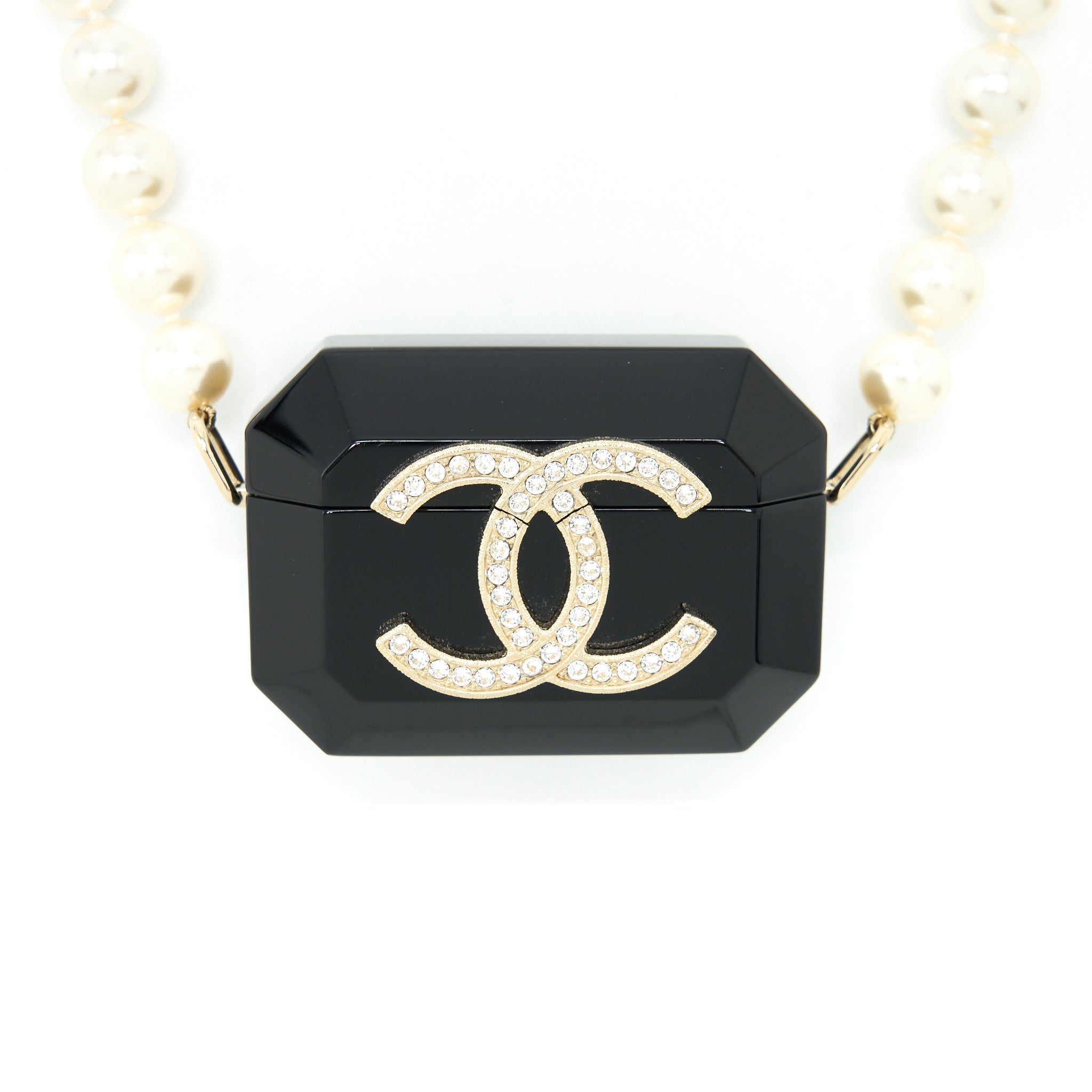 Chanel AirPods Case With Pearl Chain Black L