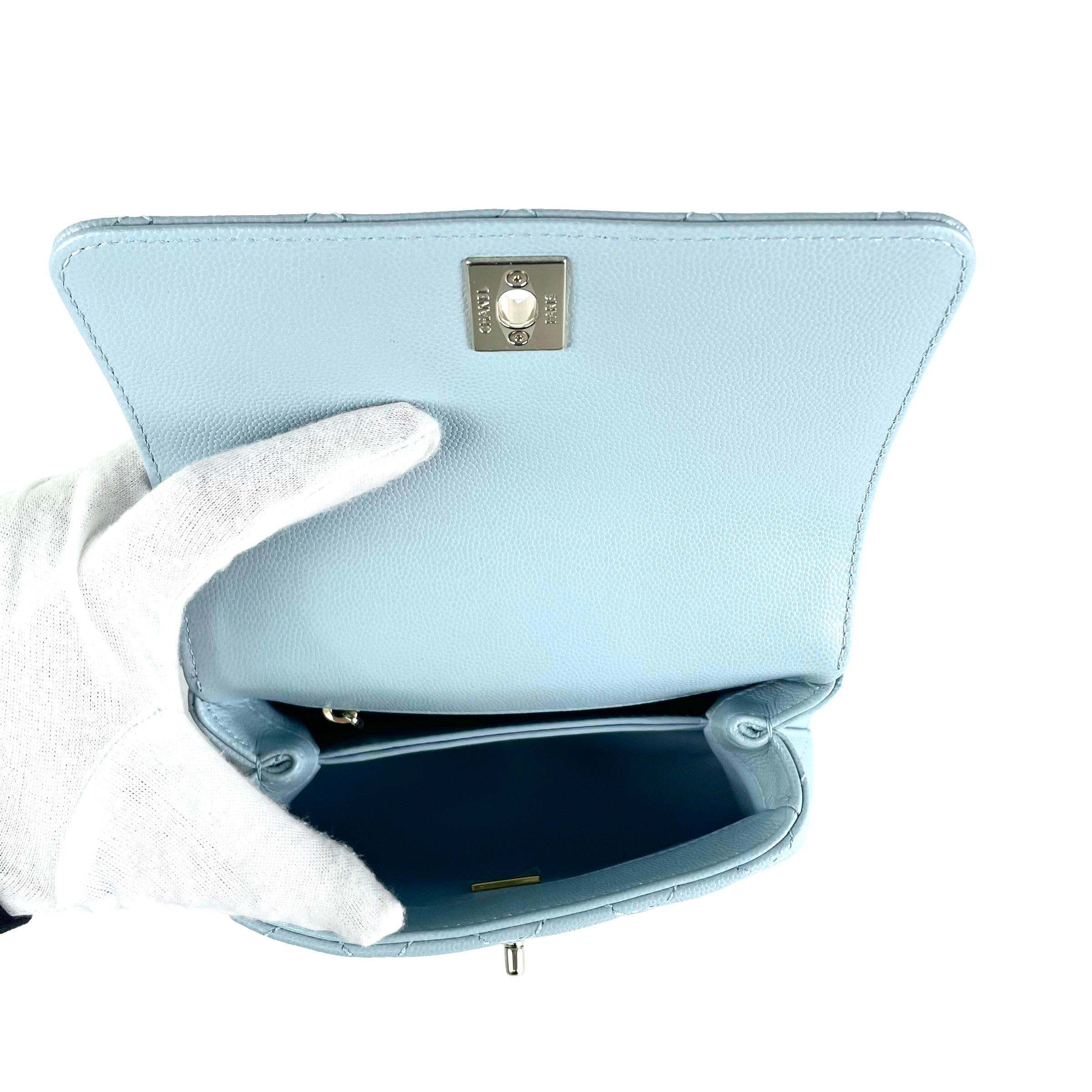 Chanel Mini Coco Handle Light Blue
