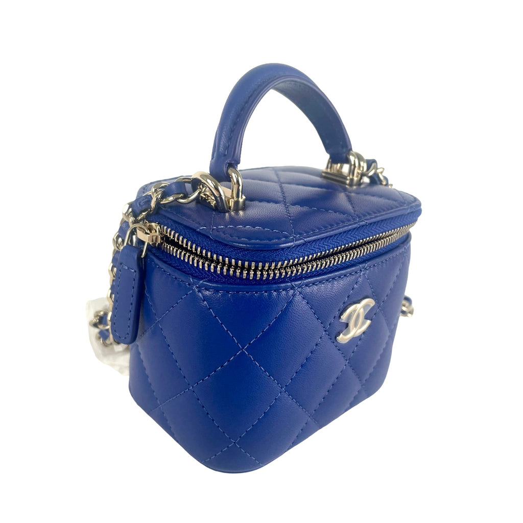 Chanel Mini Vanity Case with Handle Blue
