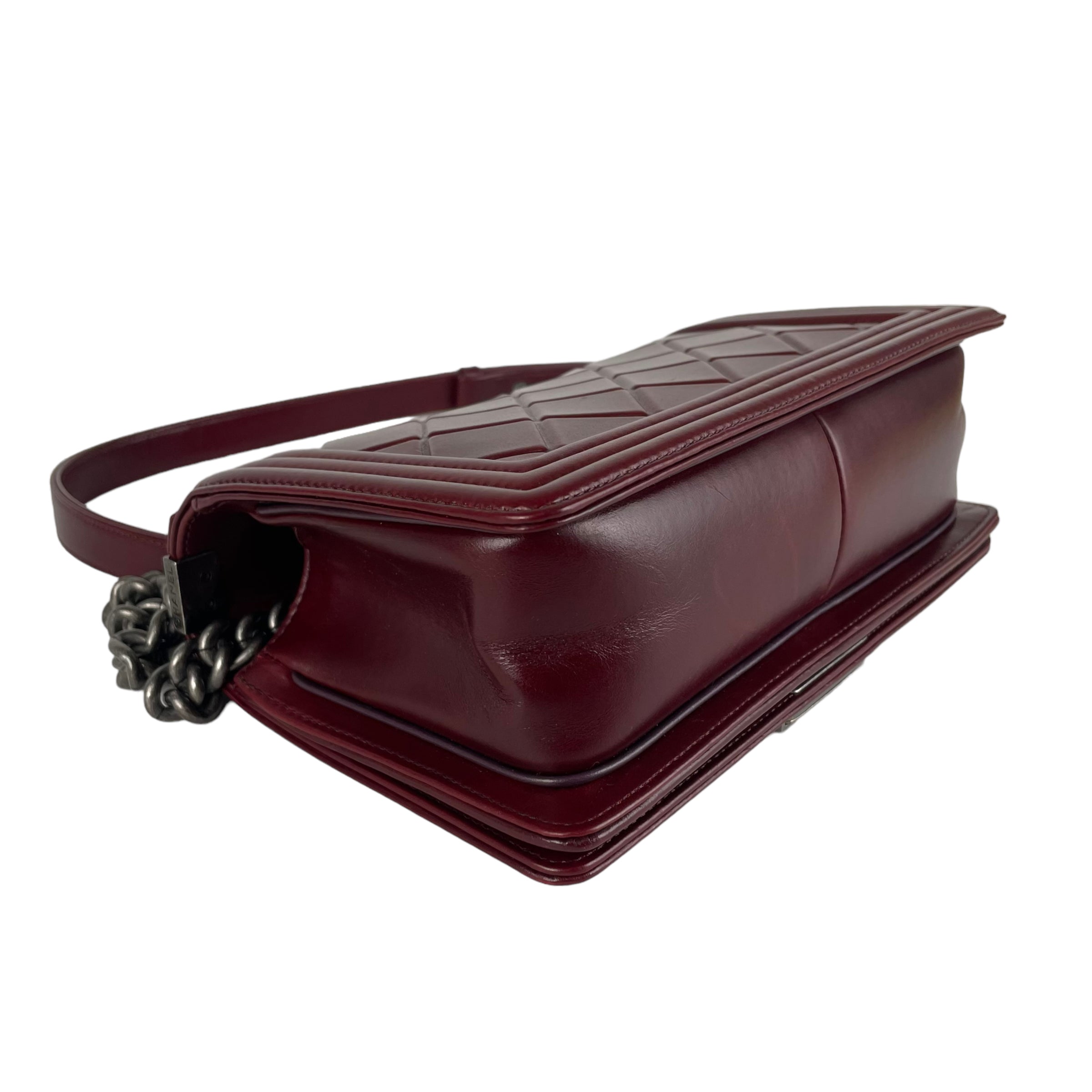 Chanel Old Medium Boy Burgundy