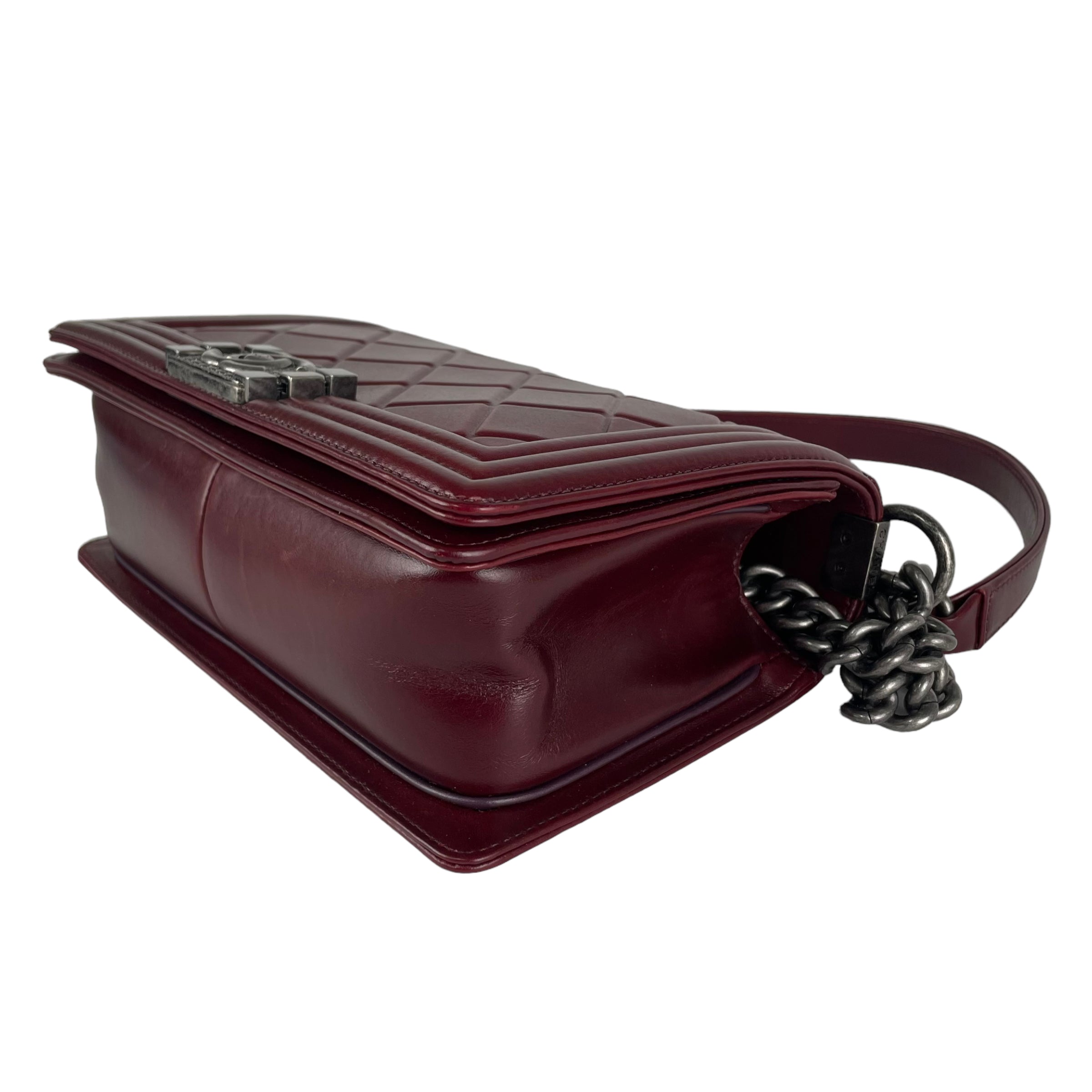 Chanel Old Medium Boy Burgundy