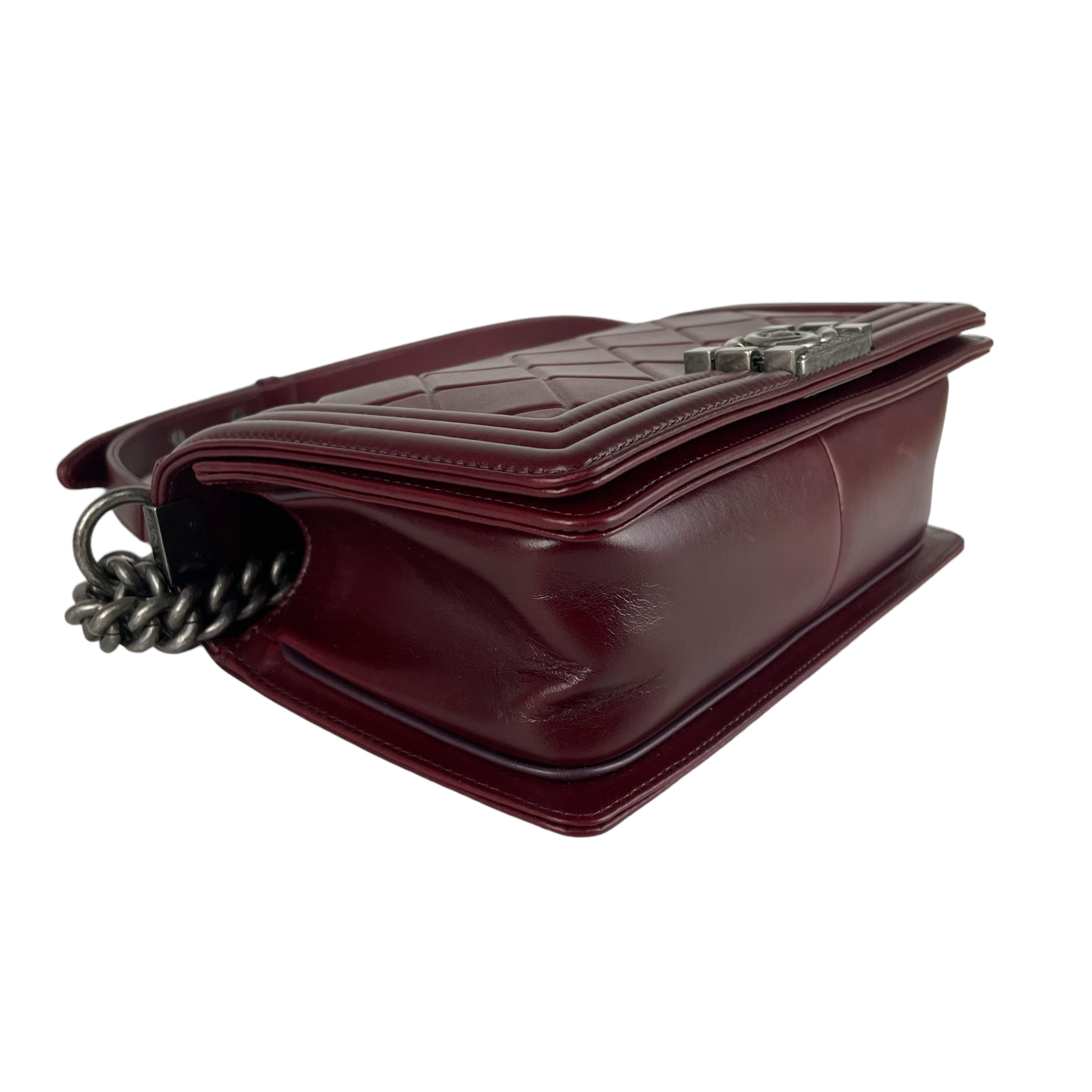 Chanel Old Medium Boy Burgundy