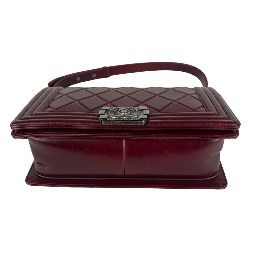 Chanel Old Medium Boy Burgundy