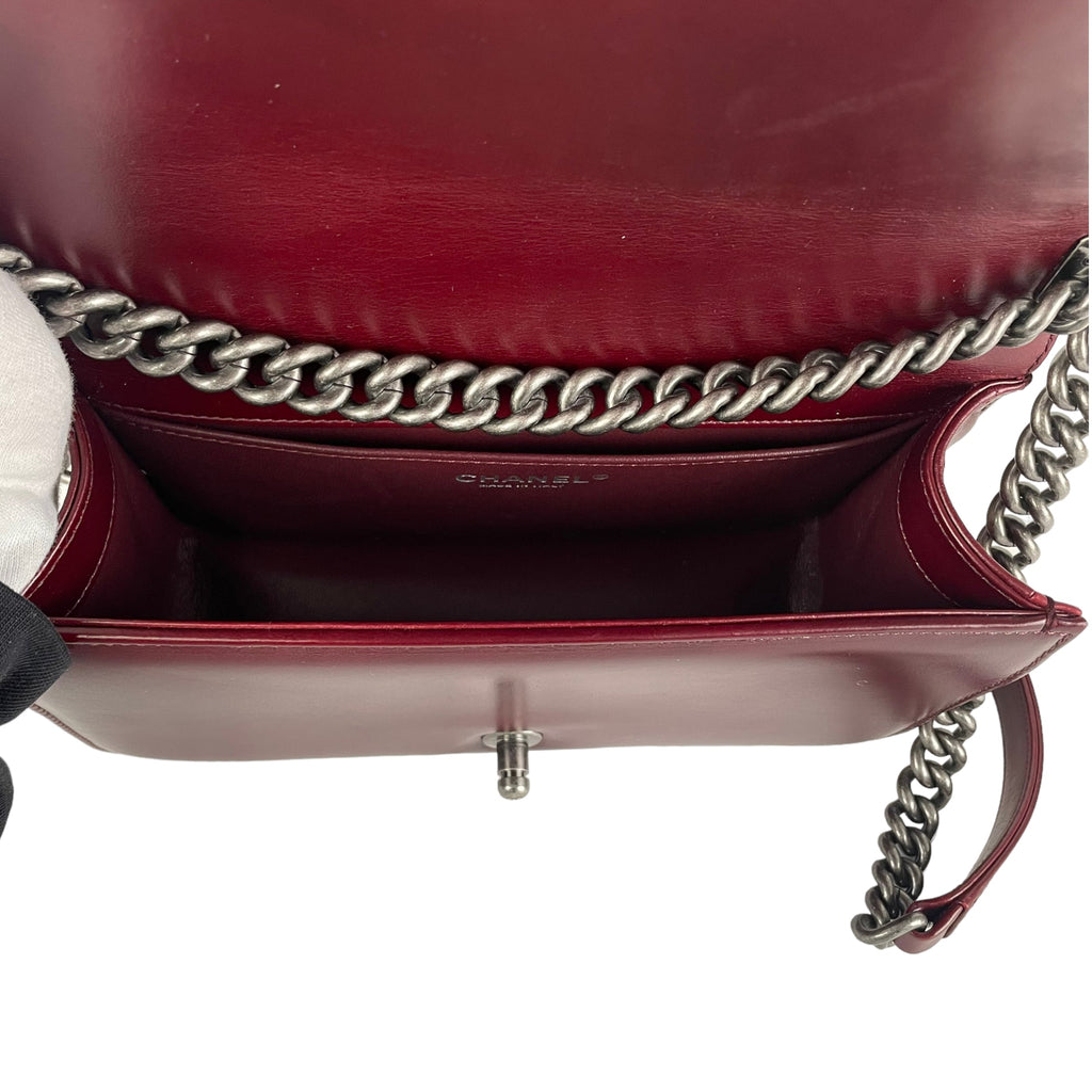 Chanel Old Medium Boy Burgundy