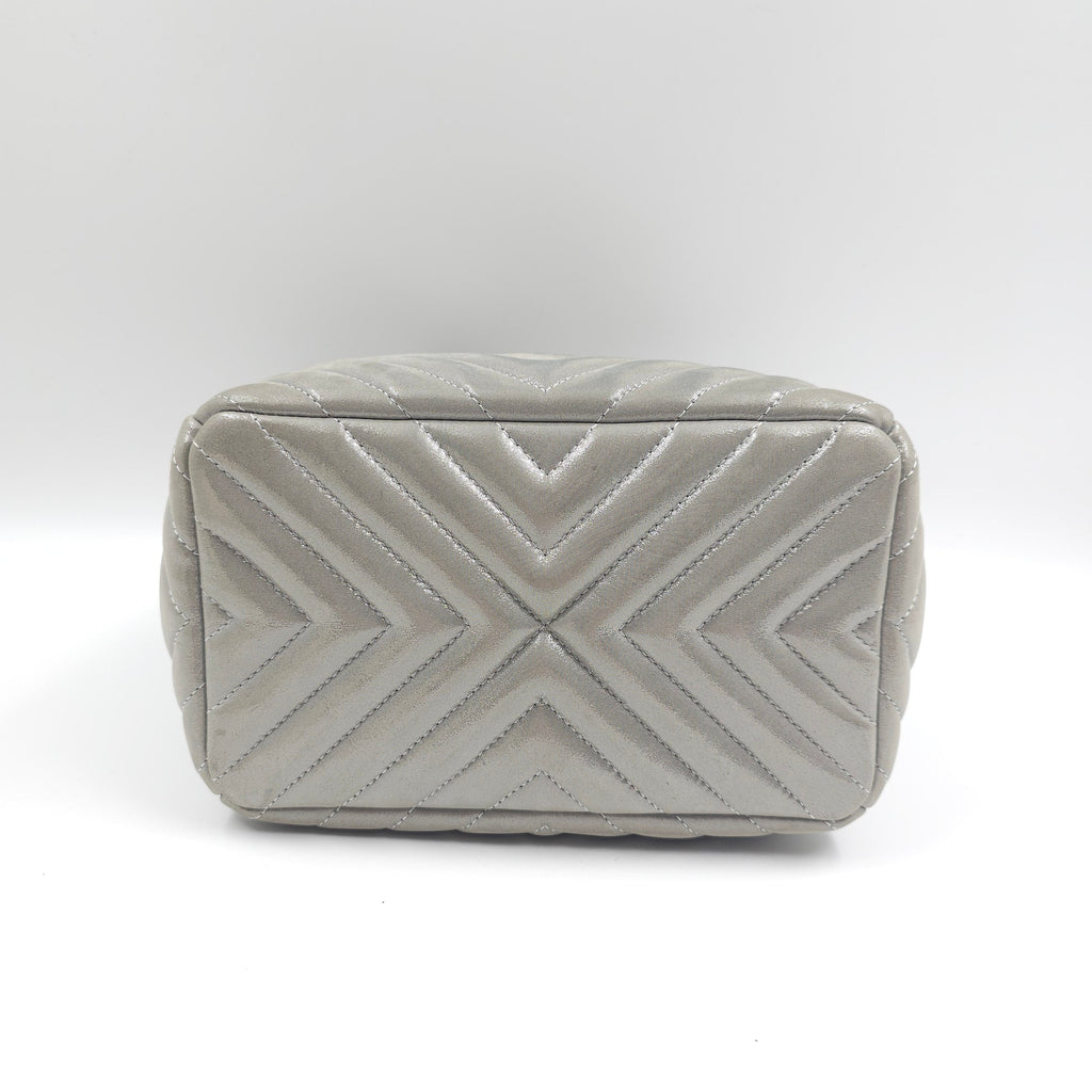 Chanel metallic calfskin chevron urban spirit bucket bag