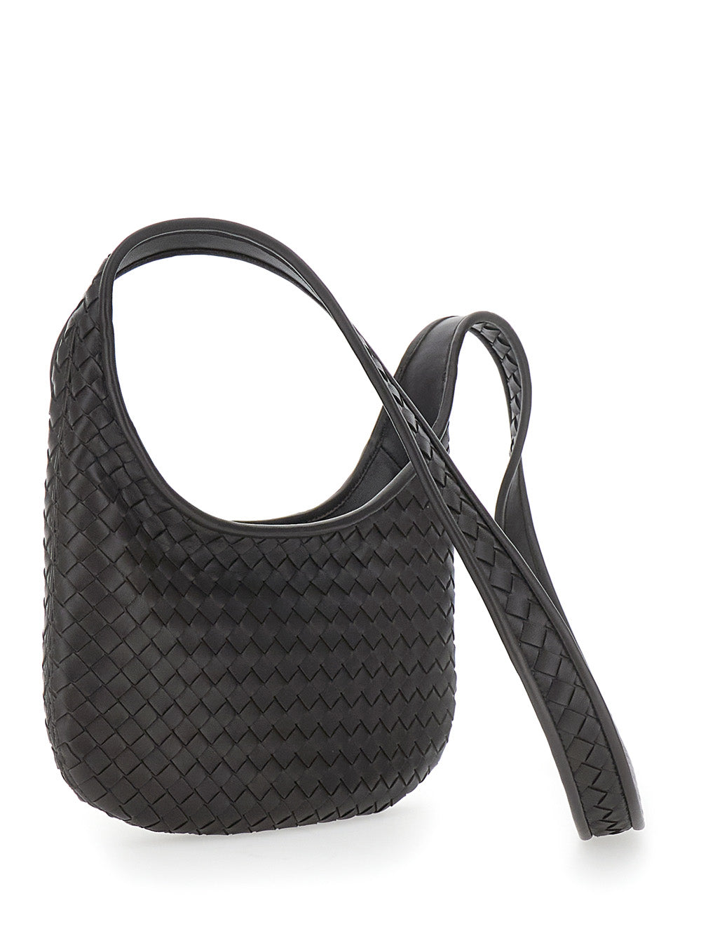 Bottega Veneta Men 'Veneto' Brown Shoulder Bag With Fixed Shoulder Strap And All-Over Intrecciato Motif In Leather Man
