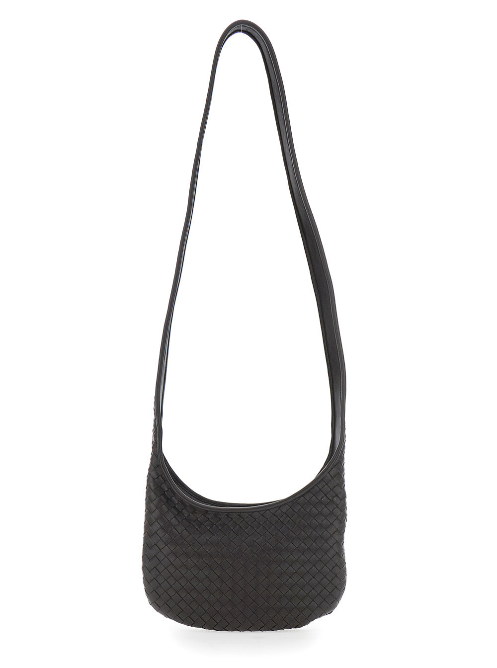 Bottega Veneta Men 'Veneto' Brown Shoulder Bag With Fixed Shoulder Strap And All-Over Intrecciato Motif In Leather Man