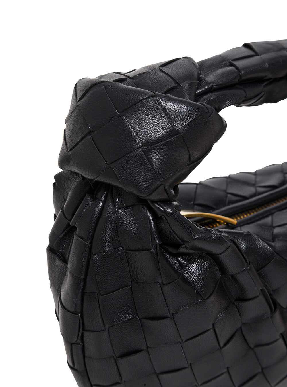 Bottega Veneta Women Black Handbag 'Mini Jodie' With Intreccio Motif In Leather Woman