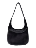 Bottega Veneta Men Black 'Veneto' Crossbody Bag With Intreccio Motif In Leather For Men