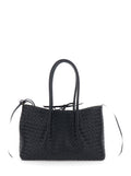 Bottega Veneta Women 'Pinacoteca' Black Medium Shoulder Bag With Intreccio Motif In Leather For Women