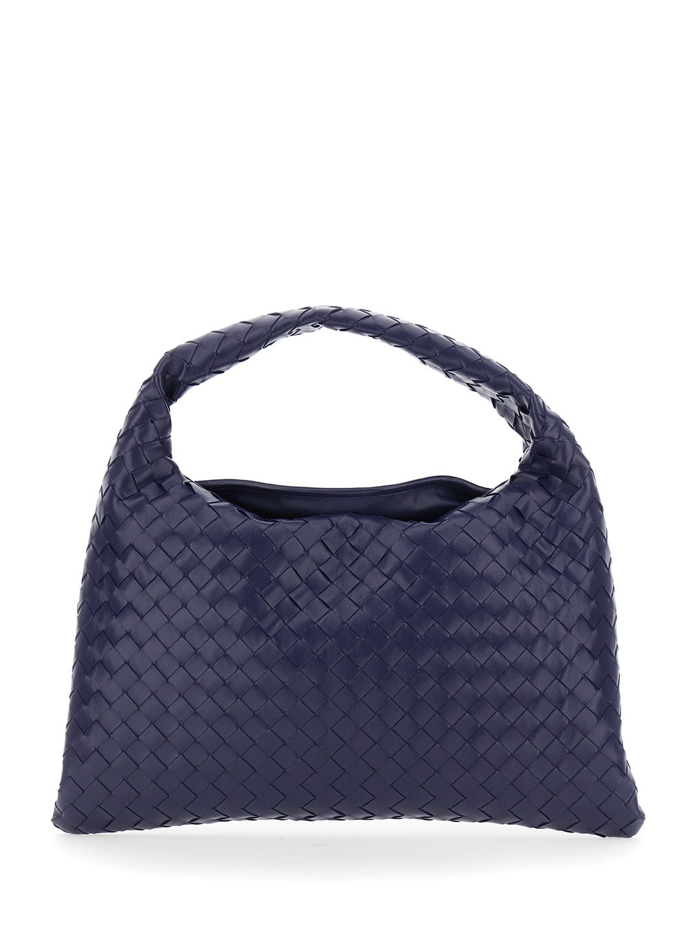Bottega Veneta Women 'Hop' Blue Shoulder Bag With Intreccio Motif In Leather For Women