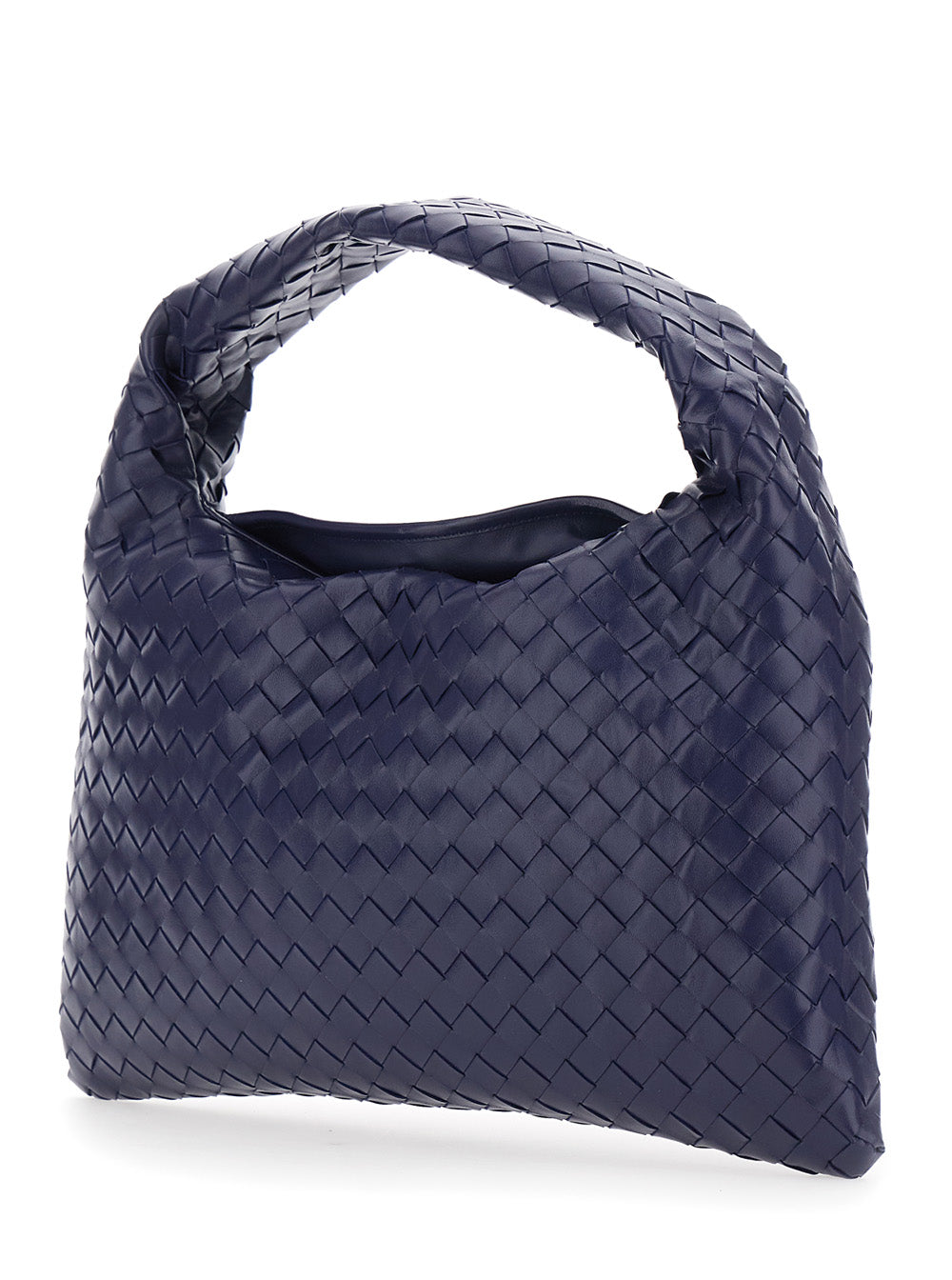 Bottega Veneta Women 'Hop' Blue Shoulder Bag With Intreccio Motif In Leather For Women