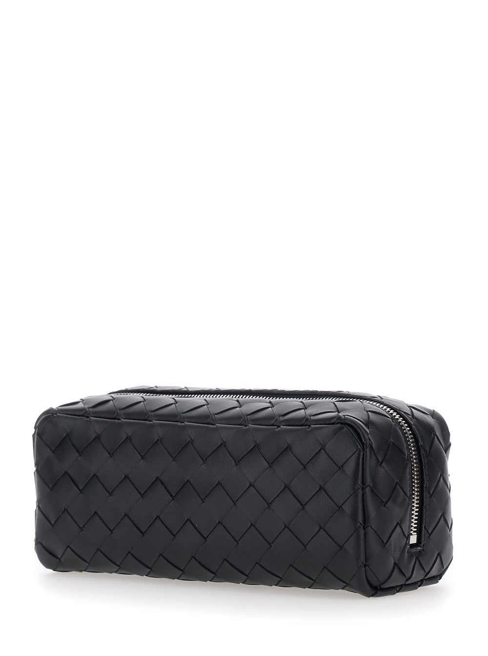 Bottega Veneta Men Avenue' Clutch With All-Over Intreccio Motif In Black Leather For Men