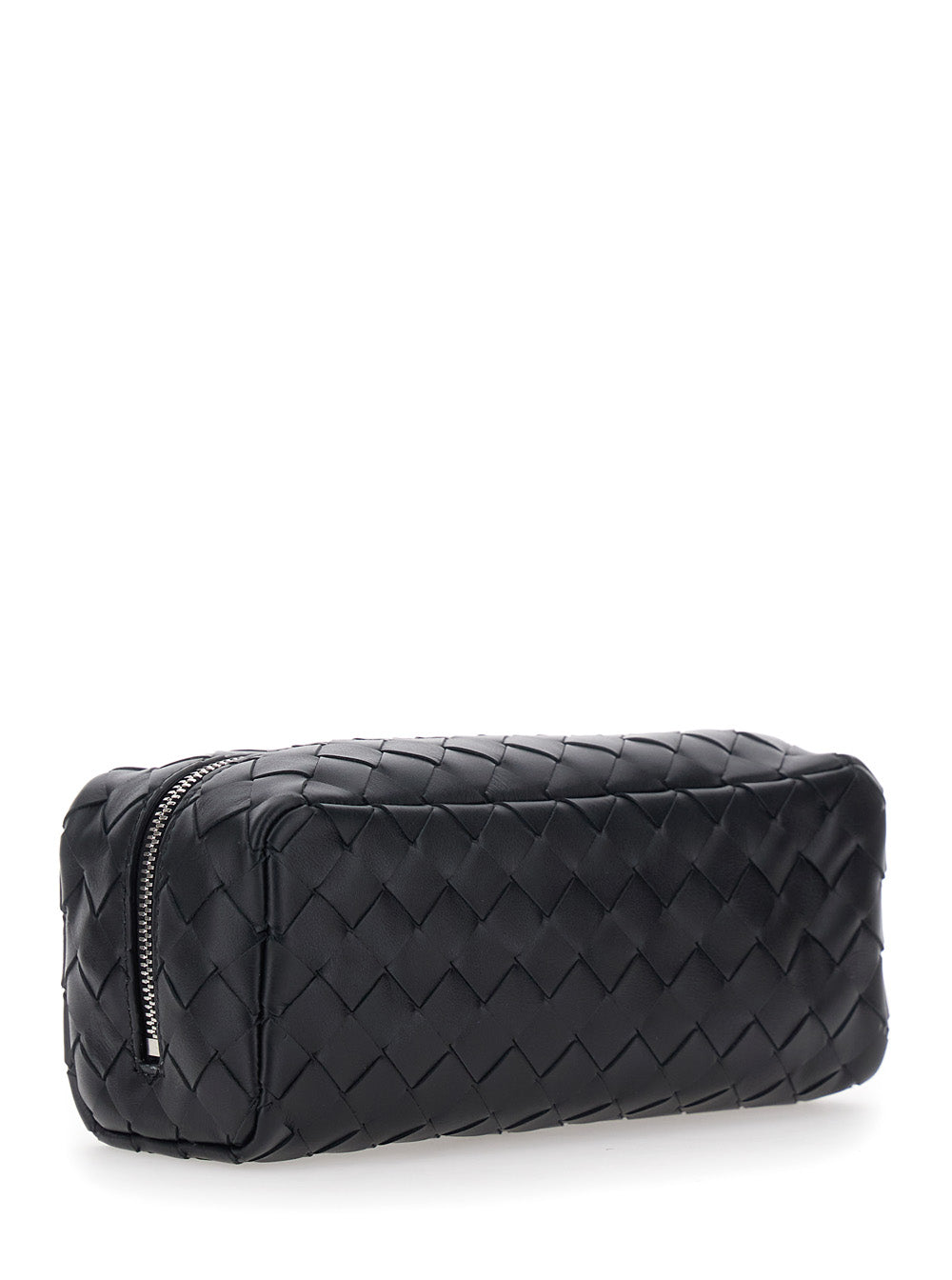 Bottega Veneta Men Avenue' Clutch With All-Over Intreccio Motif In Black Leather For Men