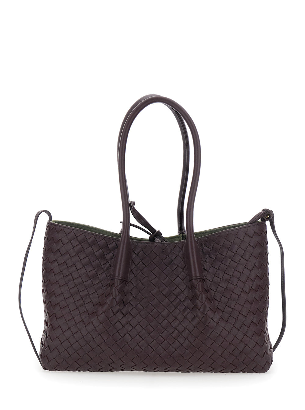 Bottega Veneta Women Bordeaux  Bag 'Pinacoteca' Medium With Intreccio Motif In Leather For Women