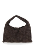 Bottega Veneta Women 'Hopì' Brown Shoulder Bag With Top Handle And Intreccio Motif In Leather For Women