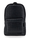 Bottega Veneta Men Black Backpack With Adjustable Straps And Leather Intreccio Motif For Men