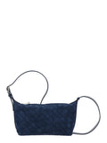 Bottega Veneta Men Blue Crossbody Bag With Adjustable Strap And Intreccio Motif In Suede For Men