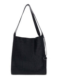 Bottega Veneta Men 'Corriere Intreccio' Black Tote Bag With Intreccio Motif In Leather For Men