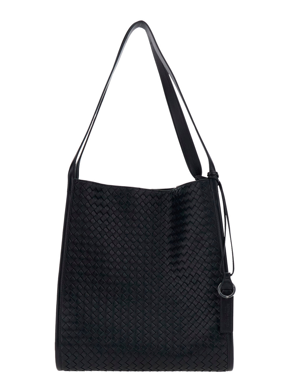 Bottega Veneta Men 'Corriere Intreccio' Black Tote Bag With Intreccio Motif In Leather For Men