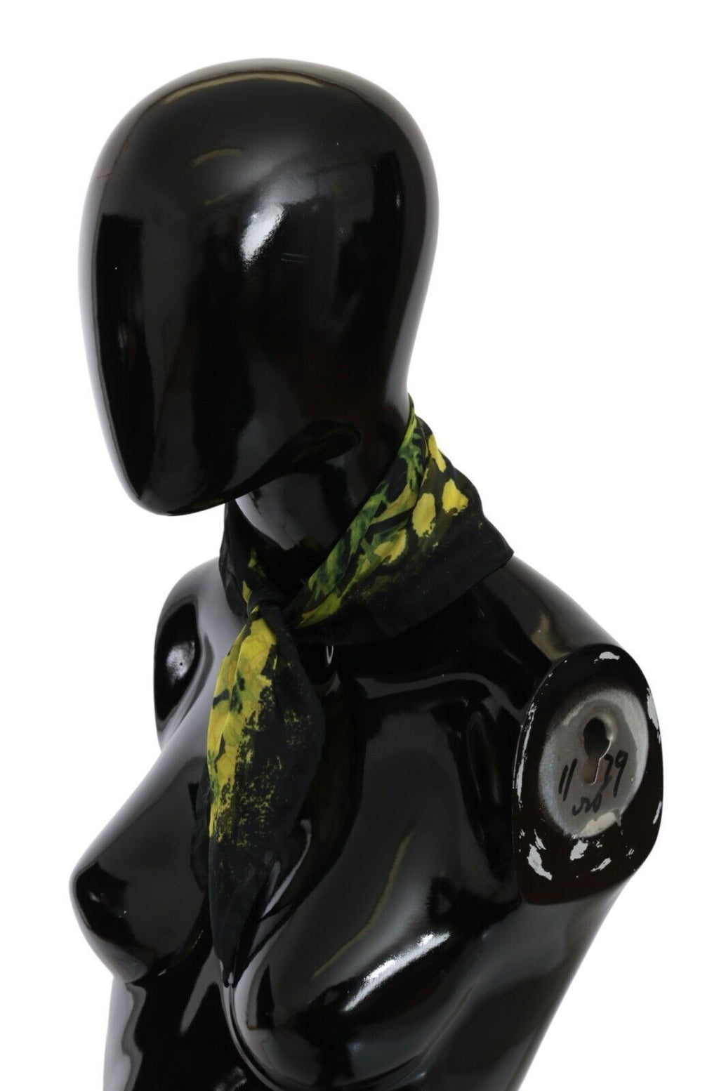 GF Ferre Black Yellow Floral Wrap Shawl Foulard Women's Scarf