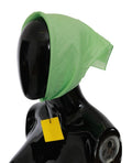Versace Apple Green Linen Square Foulard Head Wrap Women's Scarf