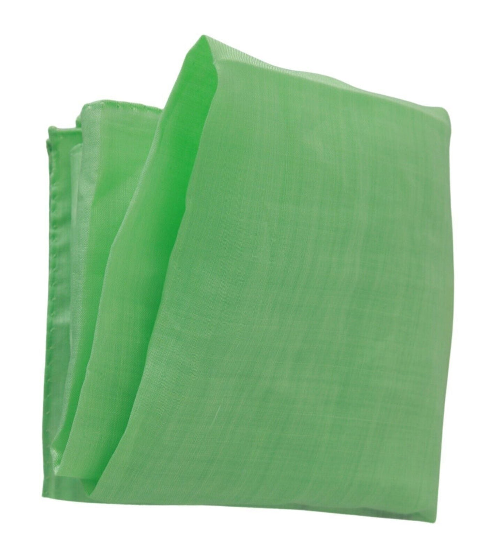 Versace Apple Green Linen Square Foulard Head Wrap Women's Scarf