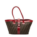 Fendi Zucca Canvas Leather Tote Bag