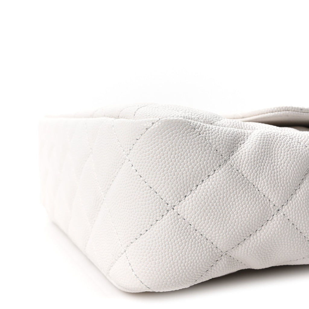Caviar Quilted Wavy CC Hobo White