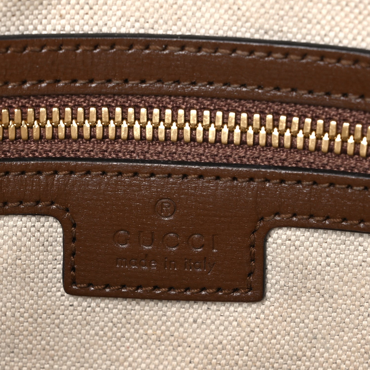 GG Supreme Monogram Azalea Calfskin Retro Interlocking G Wristlet Messenger Bag Beige Ebony Brown Sugar