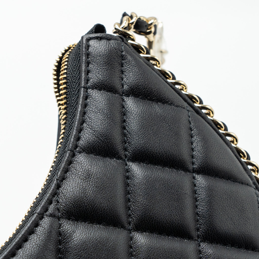 Chanel Small Moon Hobo Bag Lambskin Black L (Microchip)
