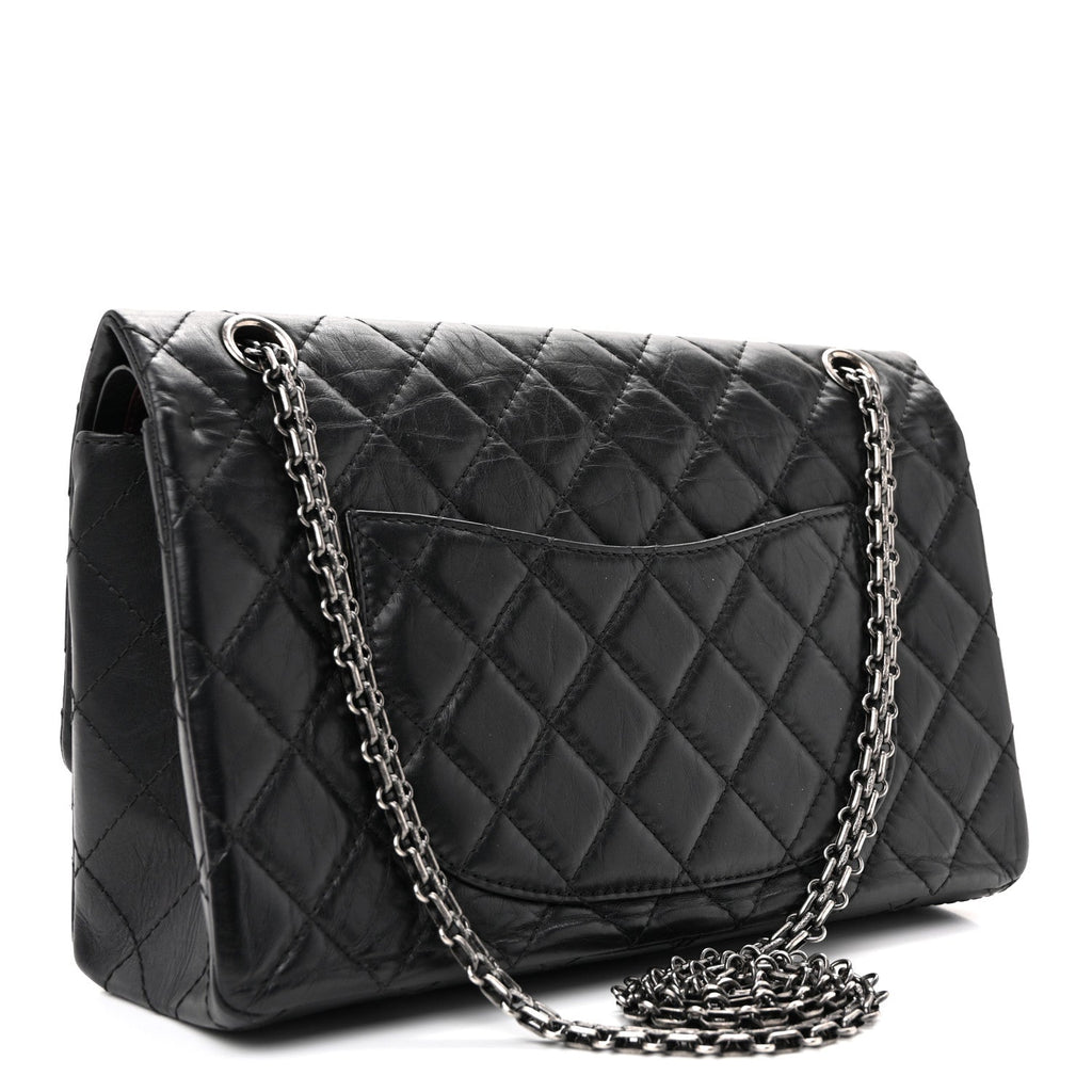 Aged Calfskin Quilted 2.55 Reissue 226 Flap Black