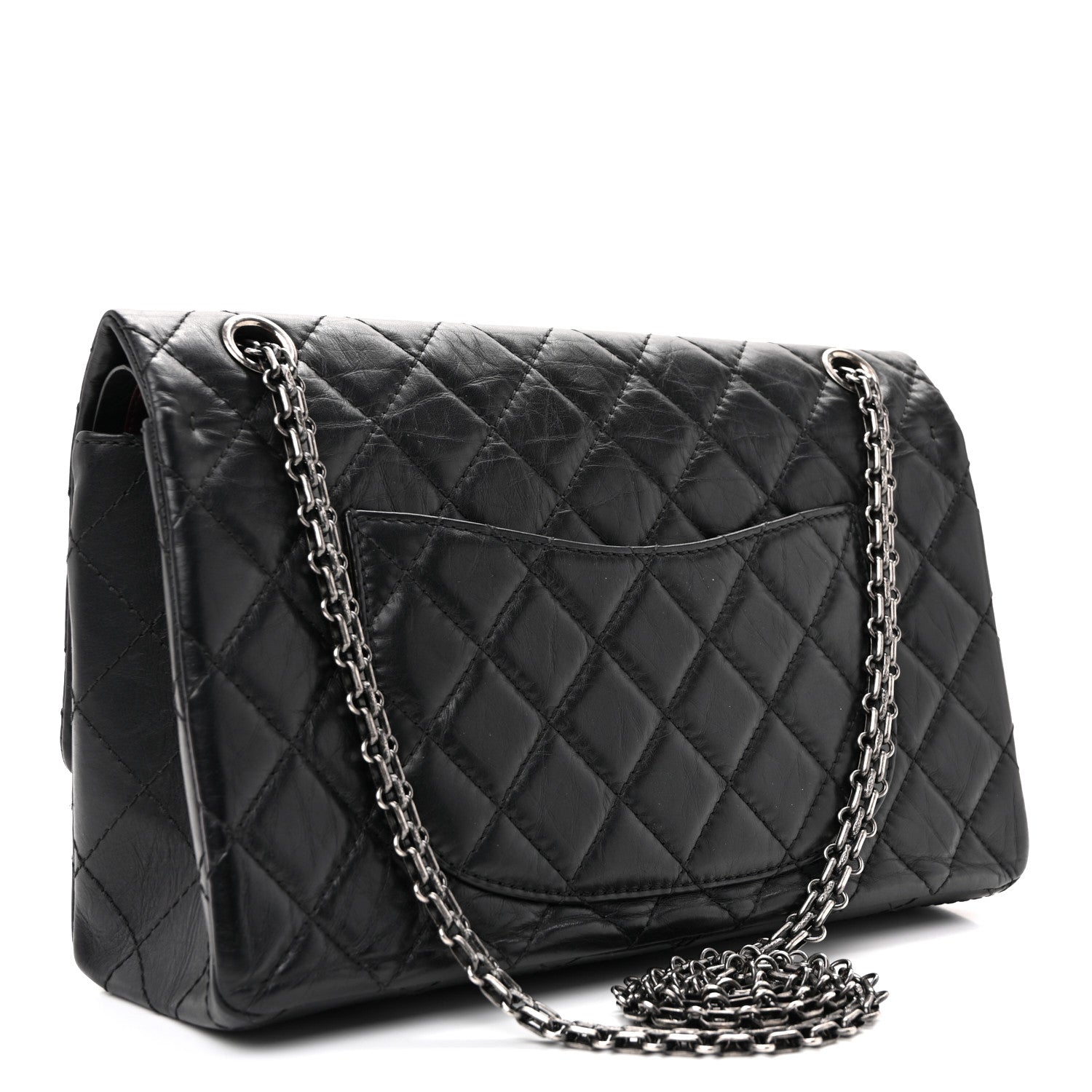 Aged Calfskin Quilted 2.55 Reissue 226 Flap Black