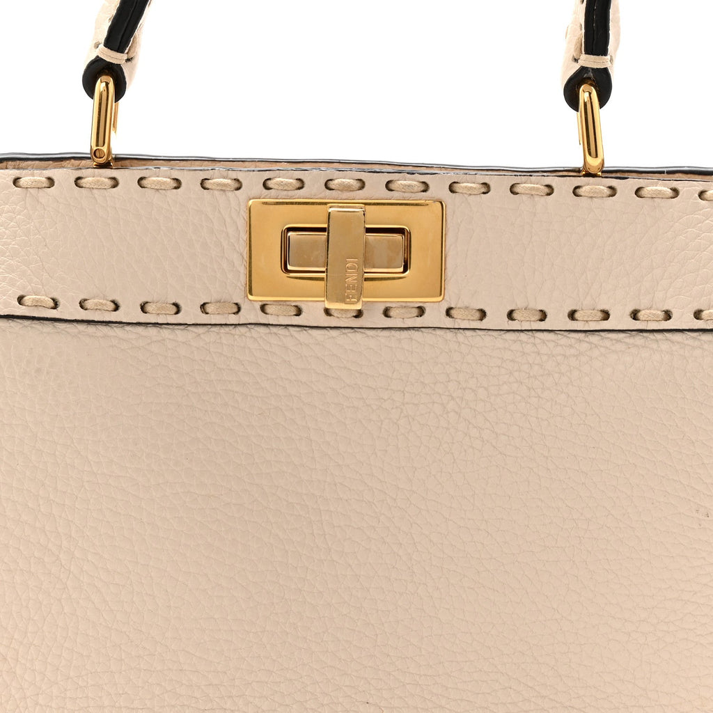 Cuoio Roma Sellerissima Nappa Sintetica Tape Stitch Small Peekaboo I SEE U Satchel Camelia