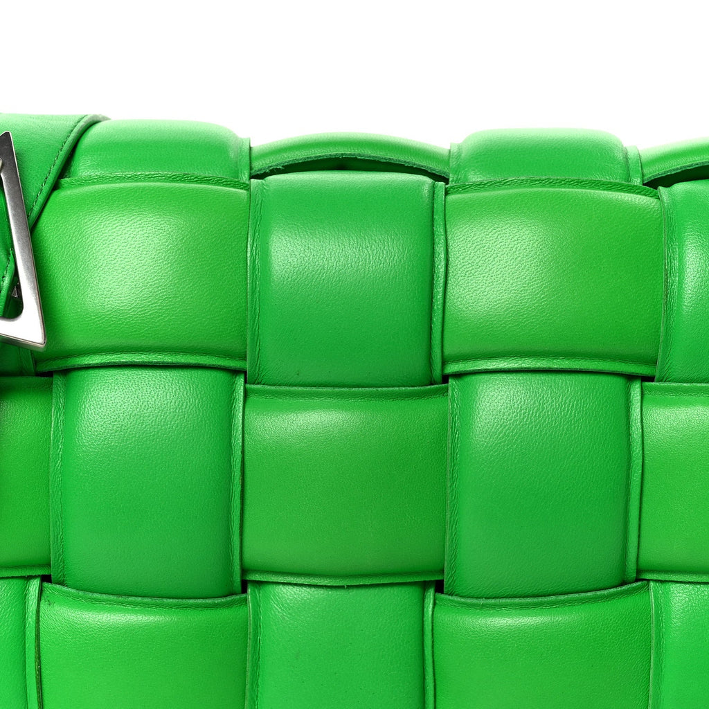 Nappa Maxi Intreccio Padded Cassette Crossbody Bag Parakeet