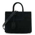 Suede Fringe Nano Sac De Jour Black
