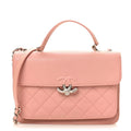 Goatskin Quilted Small CC Box Flap Pink