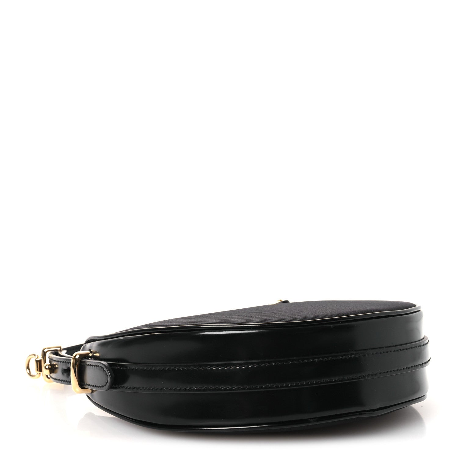 Re-Nylon Spazzolato Mini Arque Shoulder Bag Black