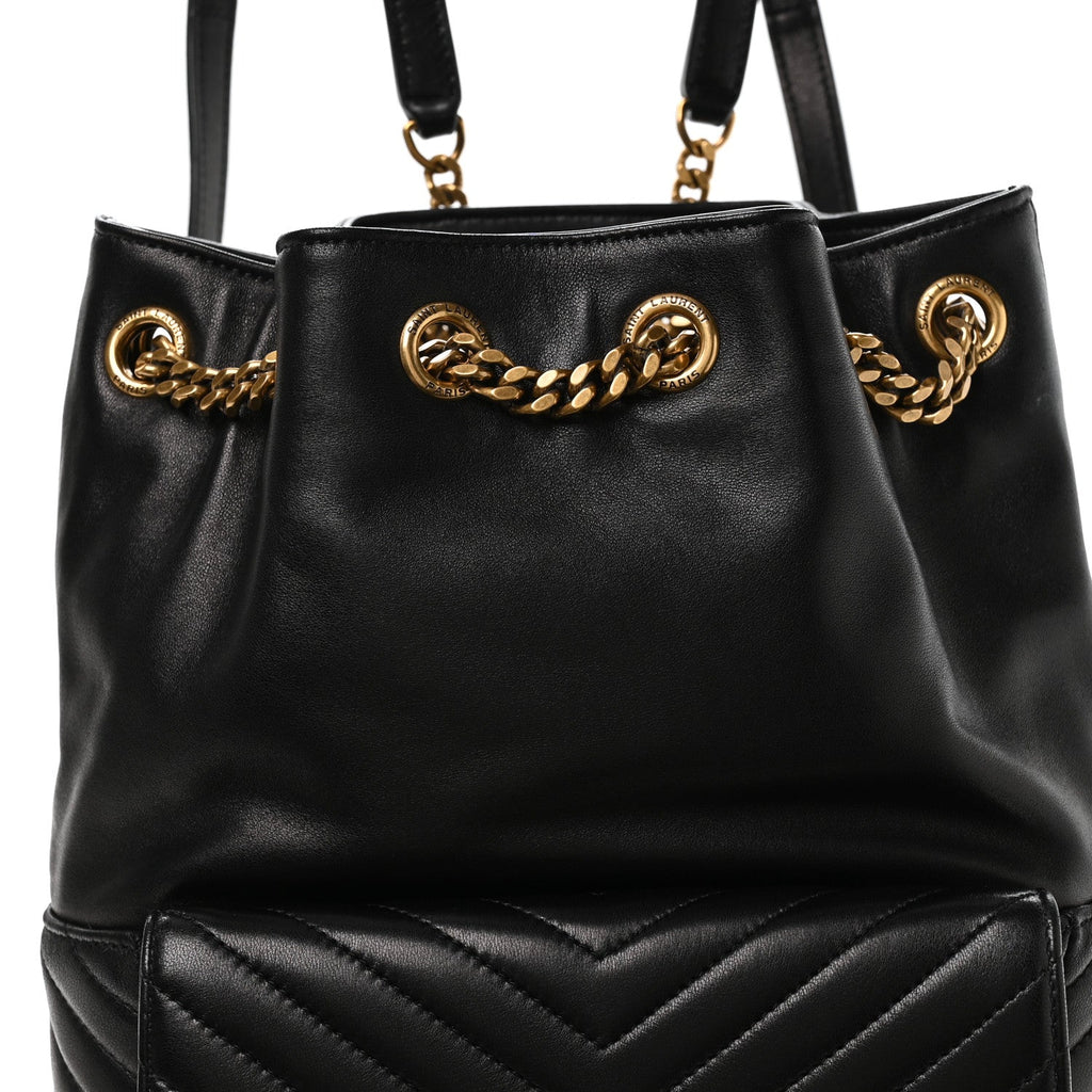 Lambskin Matelasse Monogram Joe Backpack Black
