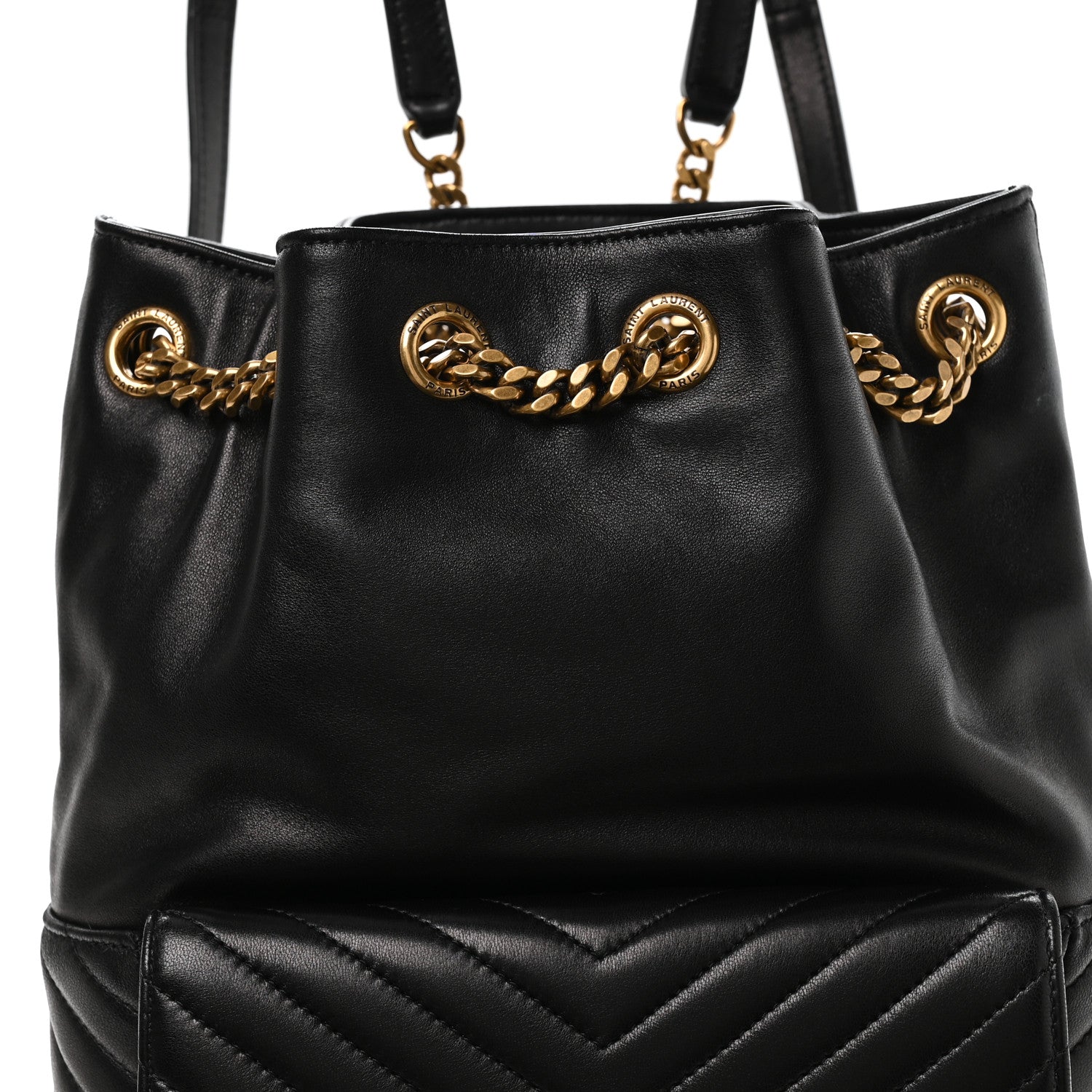 Lambskin Matelasse Monogram Joe Backpack Black