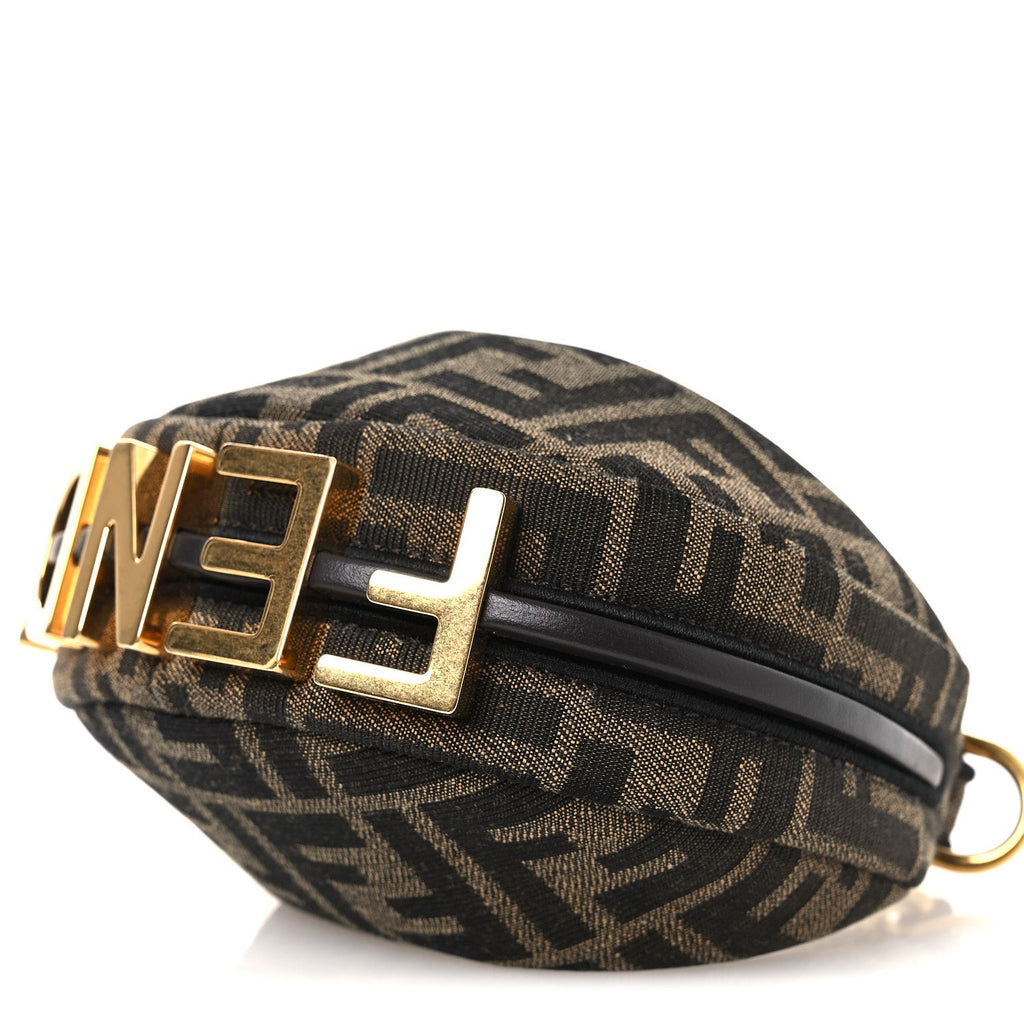 Fabric Jacquard FF 1974 Nano Fendigraphy Hobo Charm Tobacco Moro
