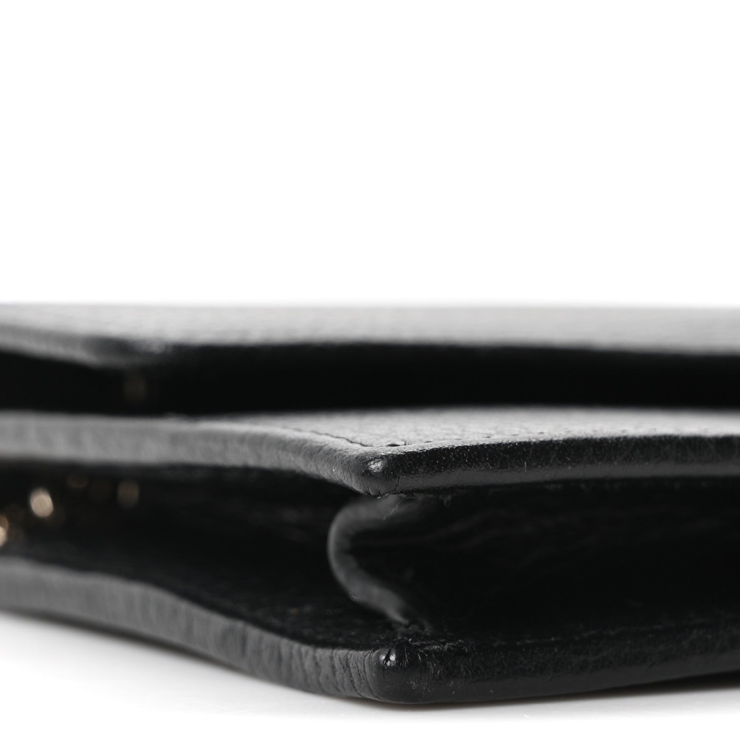 Dollar Calfskin Interlocking G Chain Wallet Black