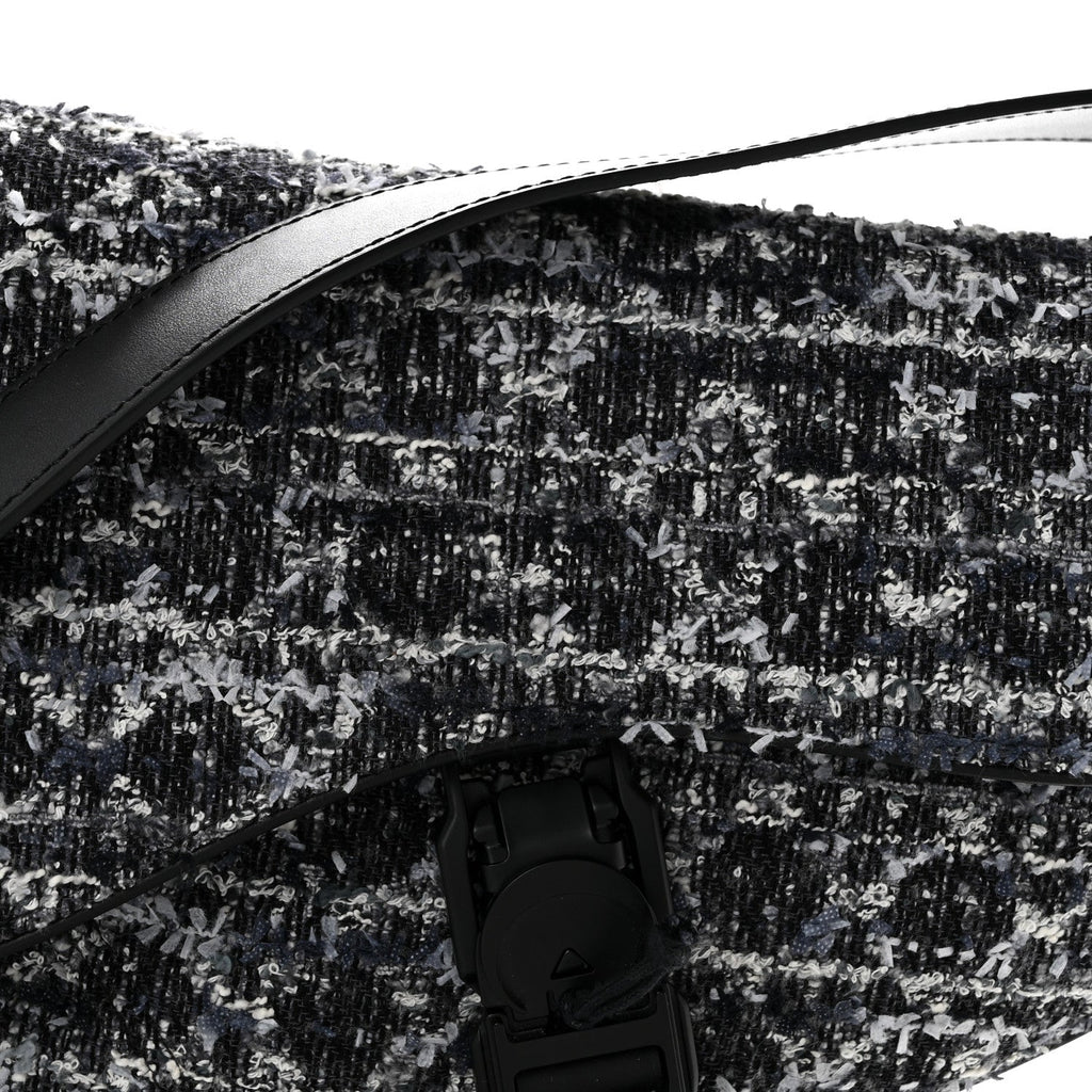 Tweed Saddle Bag Black Silver