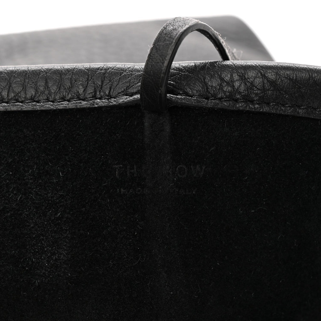 Grained Calfskin Small N/S Hook Tote Black